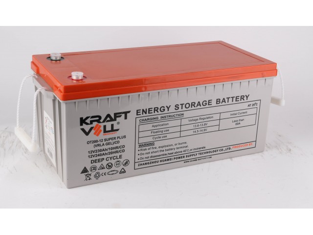 Kraftvoll 12V 240Ah (20Hr) Vrla Deep Cycle Jel Akü (522x239x222mm)
